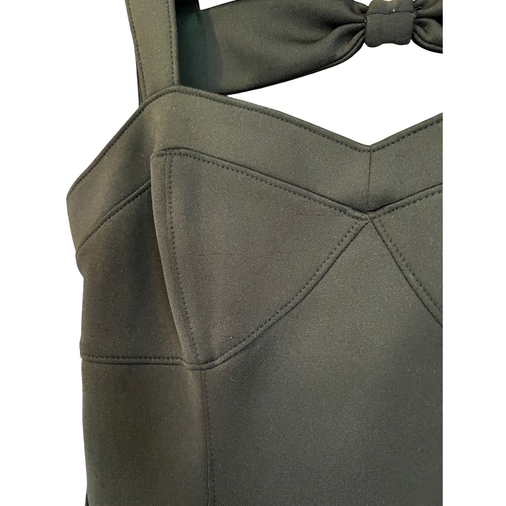 Guess‎ Black Bow Back Cutout Mini Dress Size 4 Bodycon LBD Scuba Sleeveless - Picture 13 of 15